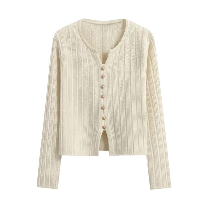 Ribtex Ribbed Button-Front Cardigan – Ribbed Knit Women Fall Autumn Office Workwear Casual Everyday Cardigan
