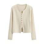 Ribtex Ribbed Button-Front Cardigan – Ribbed Knit Women Fall Autumn Office Workwear Casual Everyday Cardigan