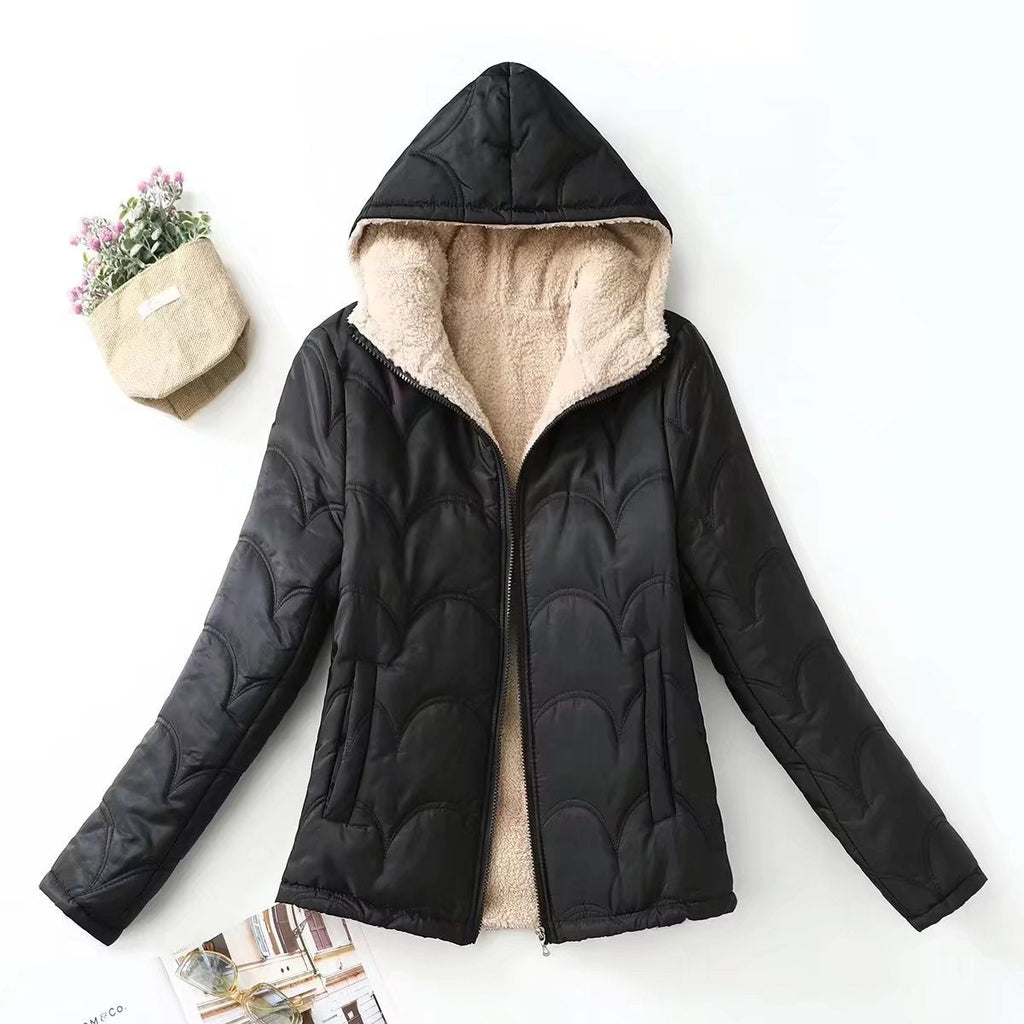 Scavelle Hooded Quilted Puffer Jacket – Padded Coat Women Winter Warm Sherpa Lined Casual Jacket