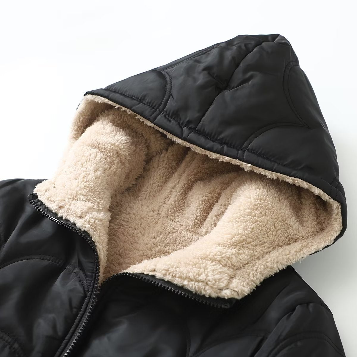 Scavelle Hooded Quilted Puffer Jacket – Padded Coat Women Winter Warm Sherpa Lined Casual Jacket