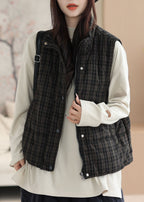 Bukstra Quilted Check Gilet – Padded Sleeveless Jacket Women Autumn Casual Layering Waistcoat