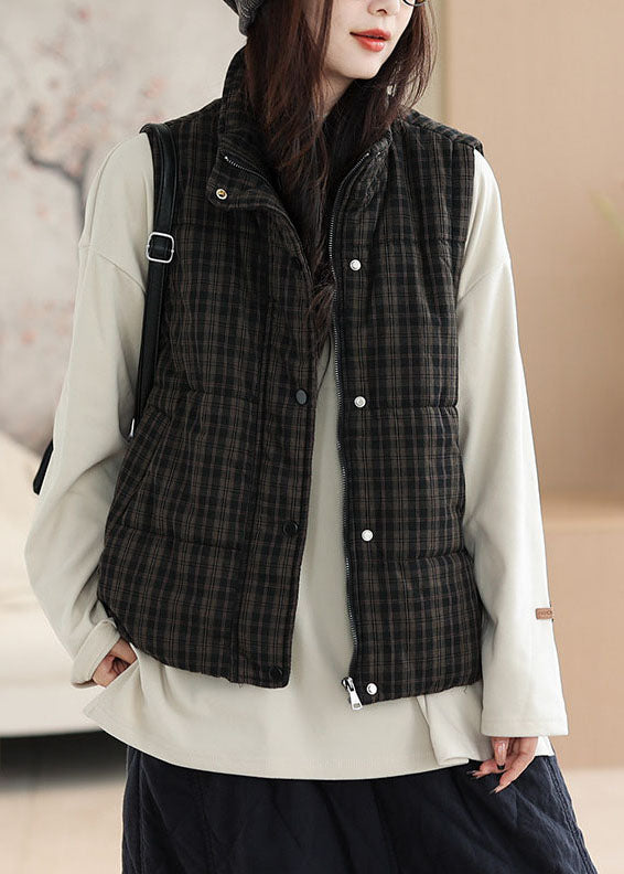 Bukstra Quilted Check Gilet – Padded Sleeveless Jacket Women Autumn Casual Layering Waistcoat