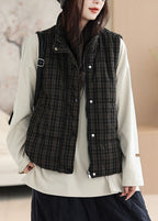 Bukstra Quilted Check Gilet – Padded Sleeveless Jacket Women Autumn Casual Layering Waistcoat