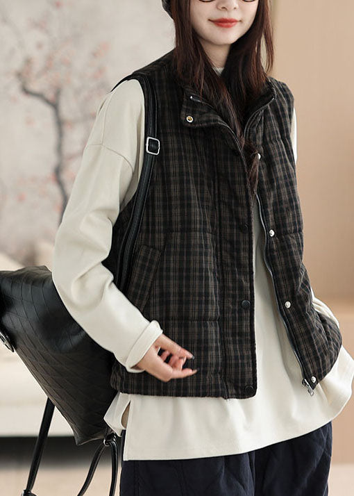 Bukstra Quilted Check Gilet – Padded Sleeveless Jacket Women Autumn Casual Layering Waistcoat