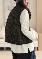Bukstra Quilted Check Gilet – Padded Sleeveless Jacket Women Autumn Casual Layering Waistcoat