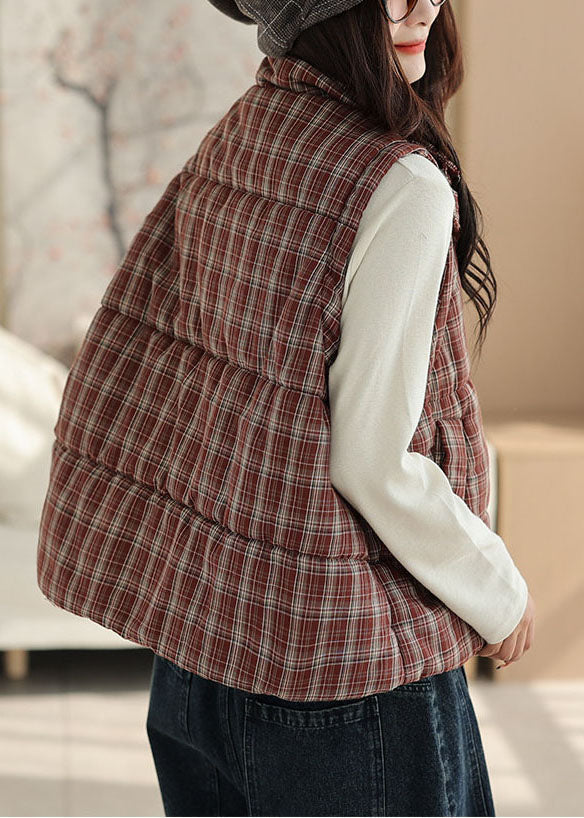 Quilenne Quilted Gilet Vest – Women Sleeveless Padded Check Pattern Autumn Casual Layering Gilet
