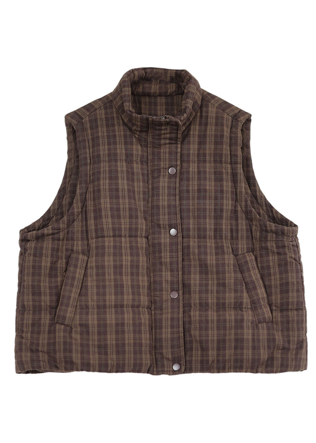 Quilenne Quilted Gilet Vest – Women Sleeveless Padded Check Pattern Autumn Casual Layering Gilet