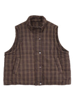 Quilenne Quilted Gilet Vest – Women Sleeveless Padded Check Pattern Autumn Casual Layering Gilet