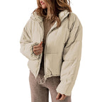Chanlette Oversized Puffer Jacket – Women Quilted Cropped Casual Winter Streetwear Ladies Jacket