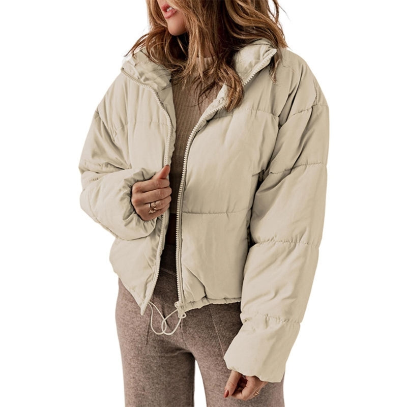 Chanlette Oversized Puffer Jacket – Women Quilted Cropped Casual Winter Streetwear Ladies Jacket