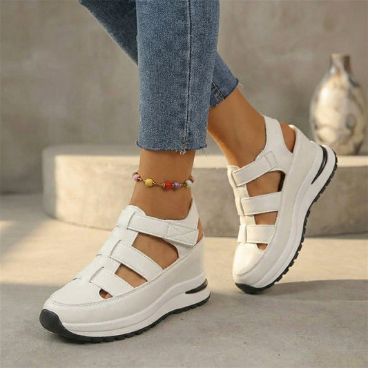 Orthopedic Platform Sneaker Sandals with Cutout Closed-Toe