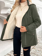 Shepra Faux-Fur Lined Hooded Parka Jacket – Waterproof Winter Parka Women Hooded Longline Jacket