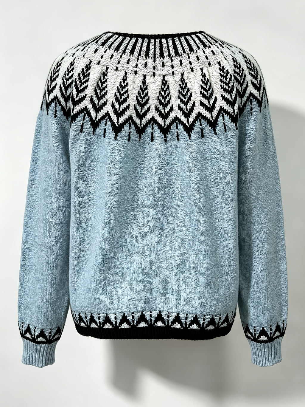 Chevzig Fair Isle Knit Cardigan – Fair Isle Cardigan Women Ladies Autumn Knit Button Front Chunky Cardigan