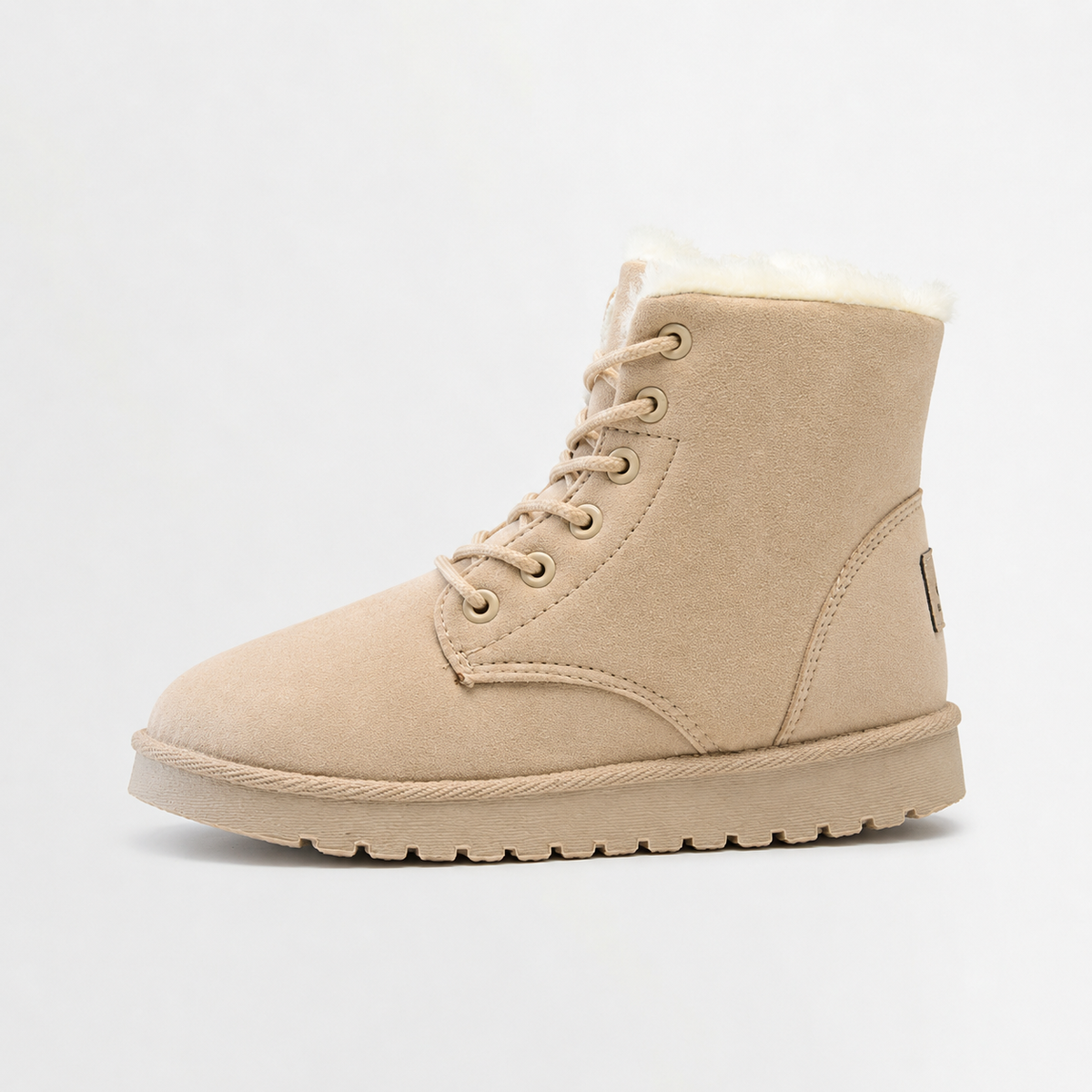 Sherafluff Lace-Up Ankle Boots – Warm Winter Snow Women Casual Flat Platform Ankle Boots