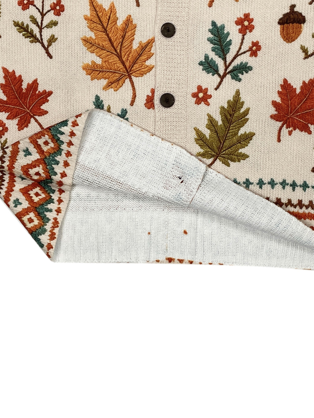 Maplif Embroidered Button-Front Cardigan – Knit Women Autumn Fall Embroidered Woodland Casual Cardigan