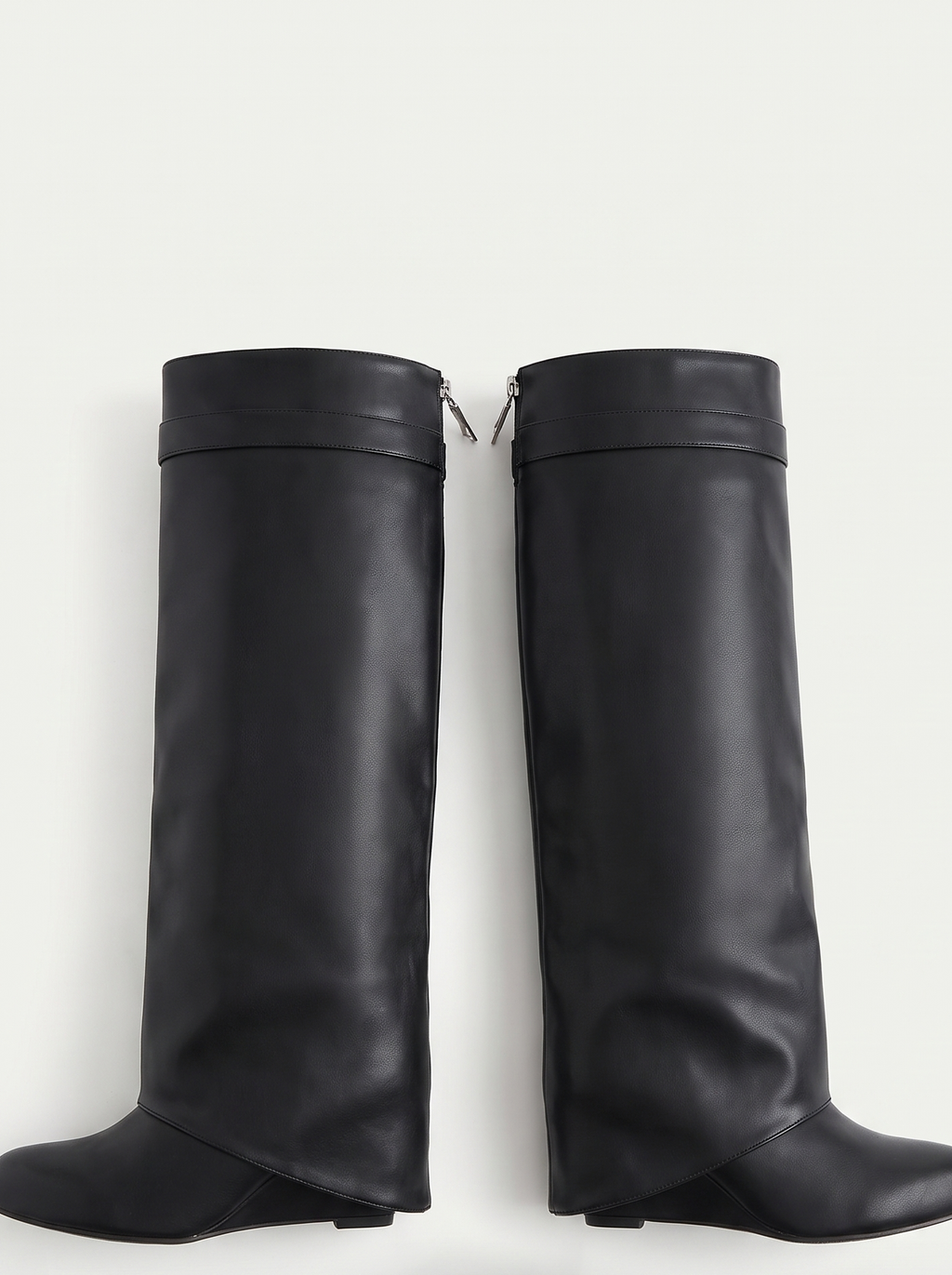 Folcuff Knee High Boots – Flat Leather Women Calf Wide Fit Pull On Knee High Boots