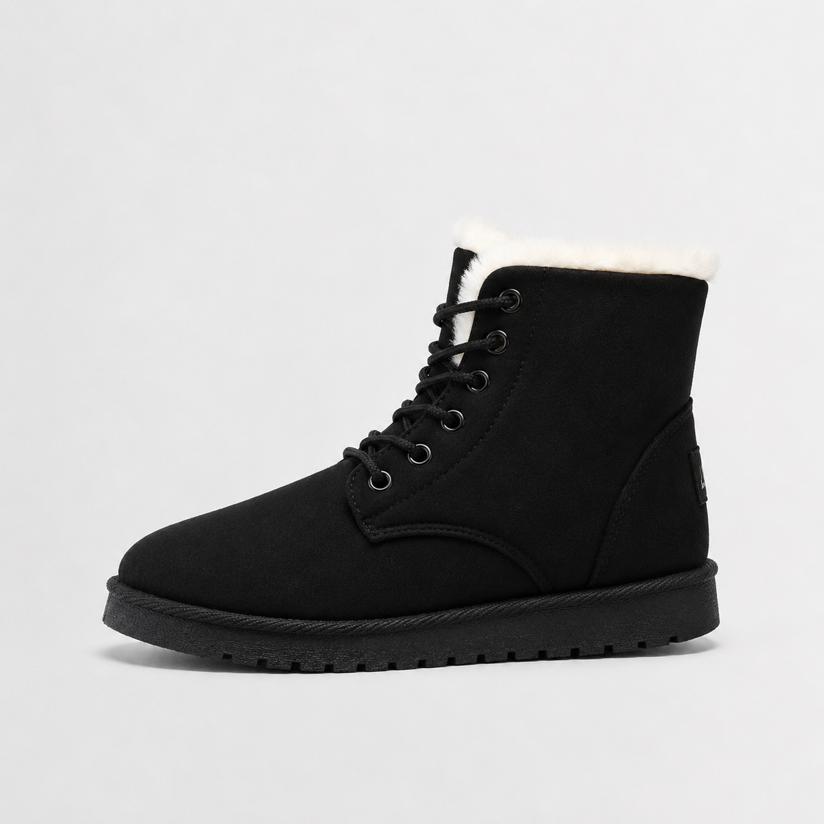 Sherafluff Lace-Up Ankle Boots – Warm Winter Snow Women Casual Flat Platform Ankle Boots