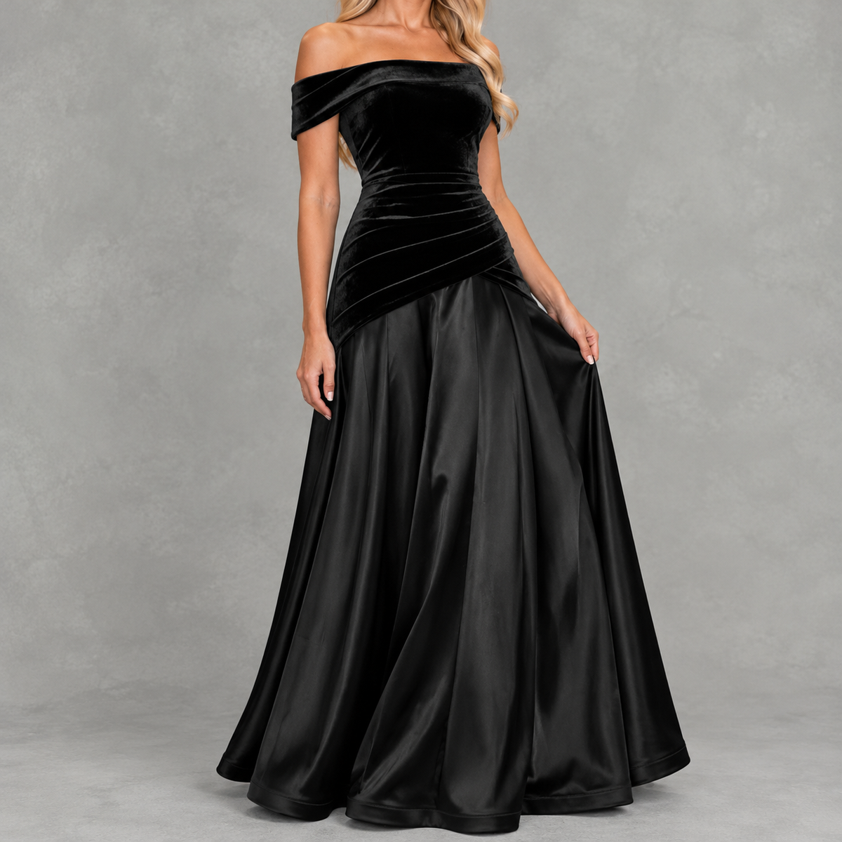 Diruche Velvet Off-Shoulder Maxi Dress – Evening Dresses Women Formal Wedding Guest Bardot Party Maxi Dress