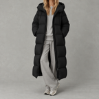 Chanquil Hooded Longline Puffer Coat – Women Oversized Padded Winter Warm Casual Puffer Coat
