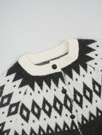 Zigmotte Fair Isle Cardigan – Fair Isle Cardigan Womens Ladies Knit Sweater Button Front Casual