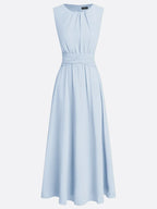 Cintura Gathered Waist Maxi Dress – Chiffon Bridesmaid Wedding Guest Women Formal Evening Sleeveless Maxi Dress