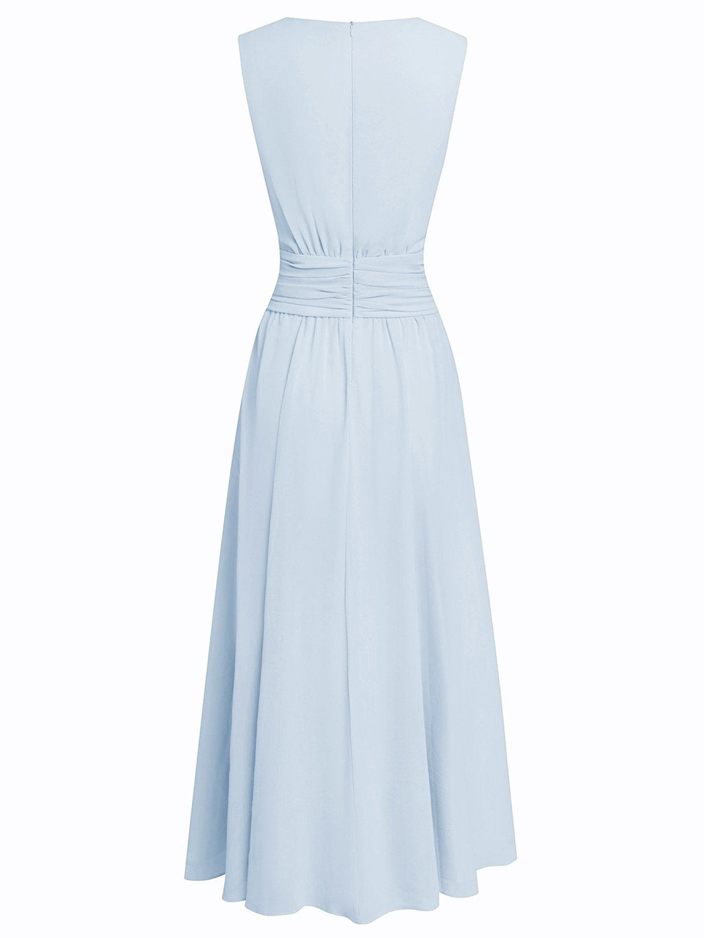 Cintura Gathered Waist Maxi Dress – Chiffon Bridesmaid Wedding Guest Women Formal Evening Sleeveless Maxi Dress