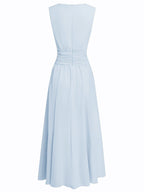 Cintura Gathered Waist Maxi Dress – Chiffon Bridesmaid Wedding Guest Women Formal Evening Sleeveless Maxi Dress