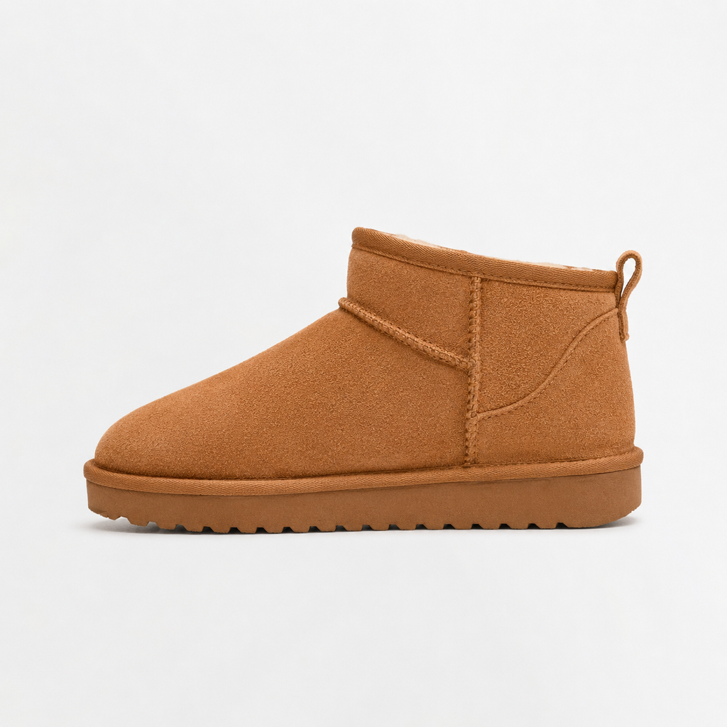 Bandwyre Faux Fur Ankle Snow Boots – Women Winter Warm Slip-On Casual Flat Comfy Ankle Boots