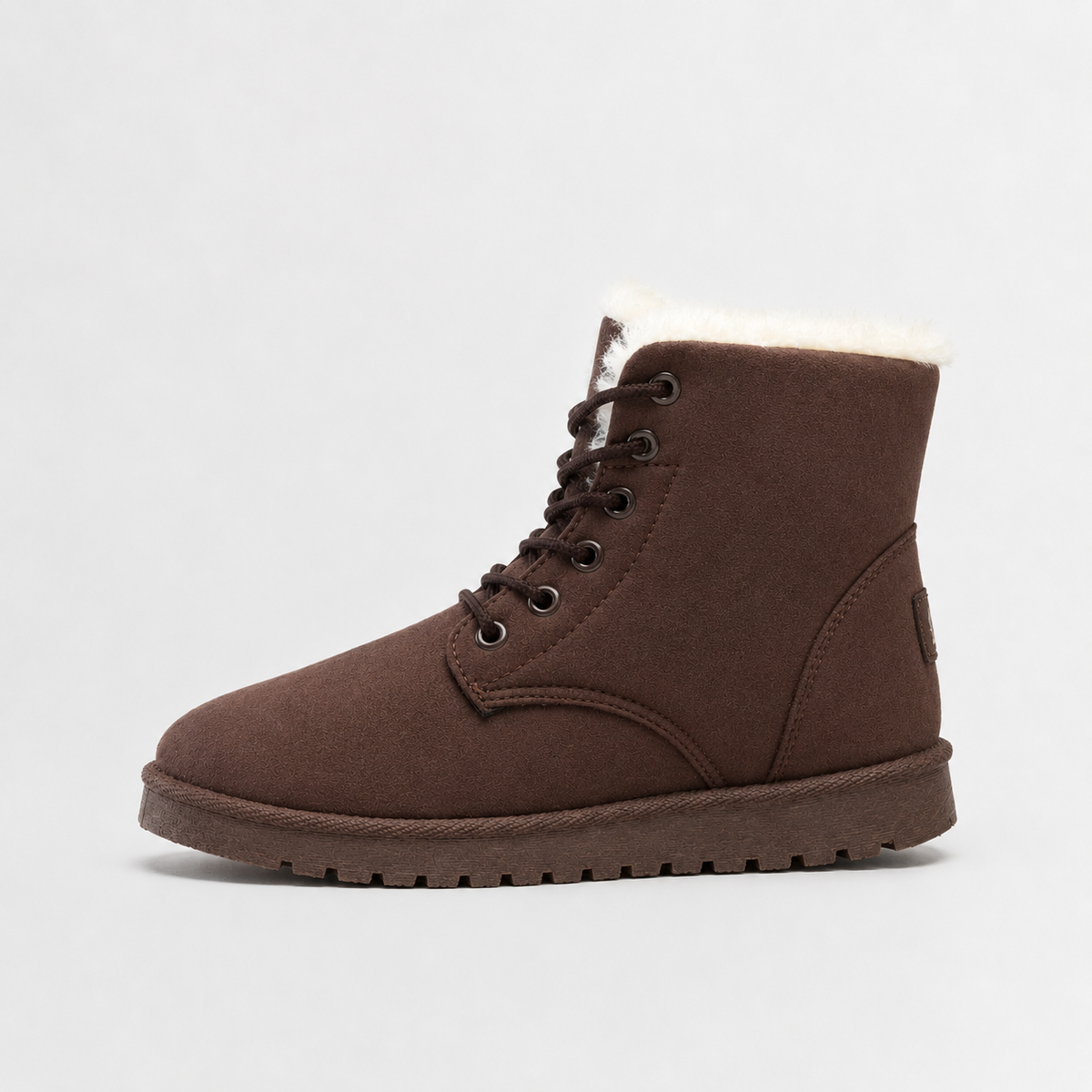 Sherafluff Lace-Up Ankle Boots – Warm Winter Snow Women Casual Flat Platform Ankle Boots