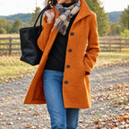 Notapel Wide-Lapel Single-Breasted Longline Coat – Women Winter Office Tailored Formal Wool Blend Longline Coat