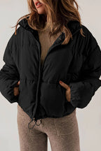 Chanlette Oversized Puffer Jacket – Women Quilted Cropped Casual Winter Streetwear Ladies Jacket