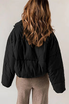 Chanlette Oversized Puffer Jacket – Women Quilted Cropped Casual Winter Streetwear Ladies Jacket