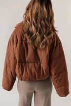 Chanlette Oversized Puffer Jacket – Women Quilted Cropped Casual Winter Streetwear Ladies Jacket