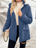 Shepra Faux-Fur Lined Hooded Parka Jacket – Waterproof Winter Parka Women Hooded Longline Jacket