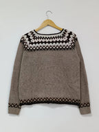 Chevyok Fair Isle Button-Front Cardigan – Knitted Women Autumn Casual Oversized Longline Cardigan