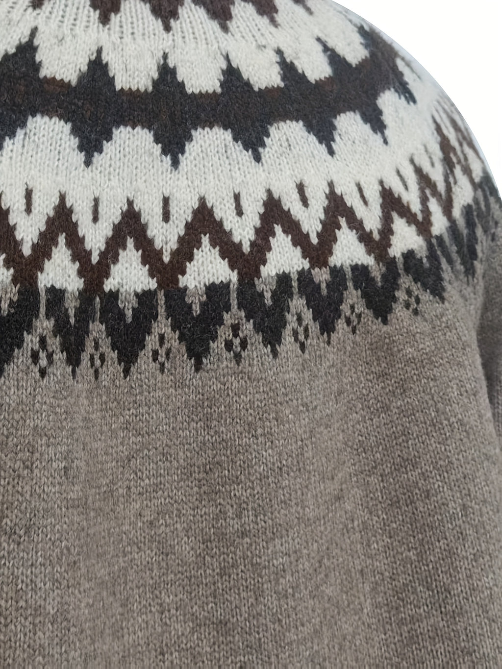 Chevyok Fair Isle Button-Front Cardigan – Knitted Women Autumn Casual Oversized Longline Cardigan