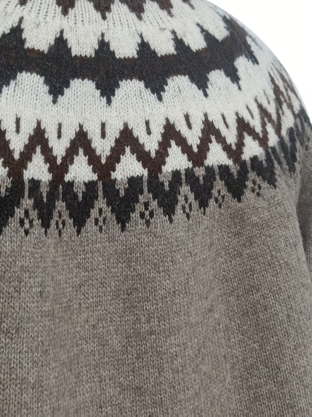 Chevyok Fair Isle Button-Front Cardigan – Knitted Women Autumn Casual Oversized Longline Cardigan