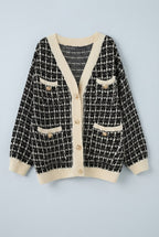 Boutayne Tweed Knit Cardigan – V-Neck Button-Front Women Longline Cardigan Fall Layering Knitwear