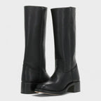 Strithen Knee-High Riding Boots – Women Leather Tall Boots Equestrian Classic Flat Casual