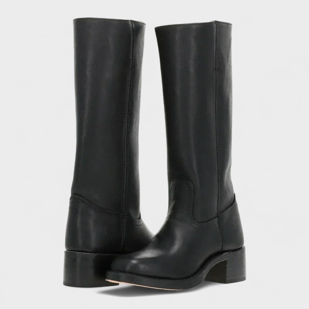 Strithen Knee-High Riding Boots – Women Leather Tall Boots Equestrian Classic Flat Casual