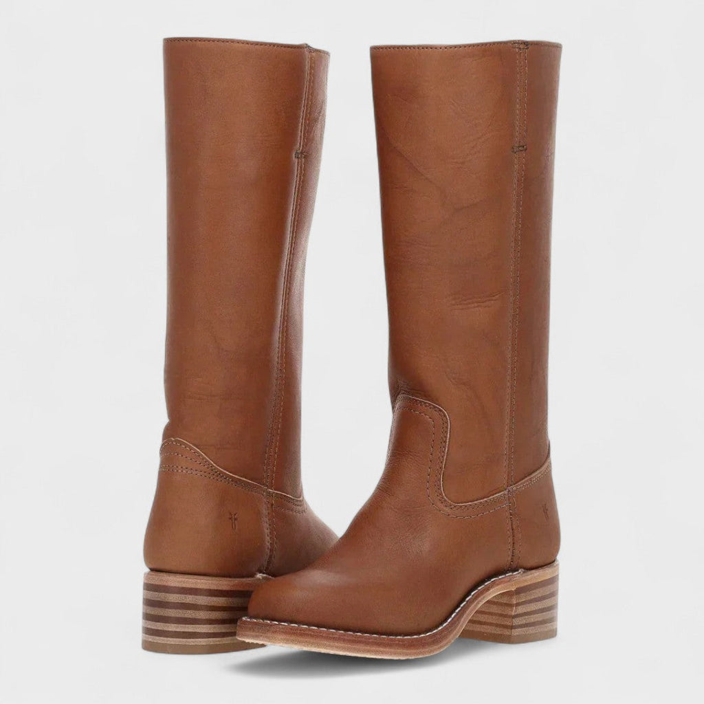 Strithen Knee-High Riding Boots – Women Leather Tall Boots Equestrian Classic Flat Casual