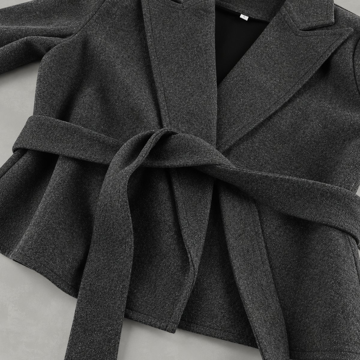 Trailyne Belted Cropped Blazer – Women Smart Casual Office Tailored Wrap Front Autumn Jacket