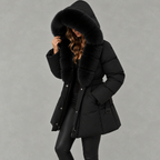 Shawdren Faux Fur Collar Belted Puffer Coat – Padded Quilted Women Winter Jacket Ladies Long Puffer Coat