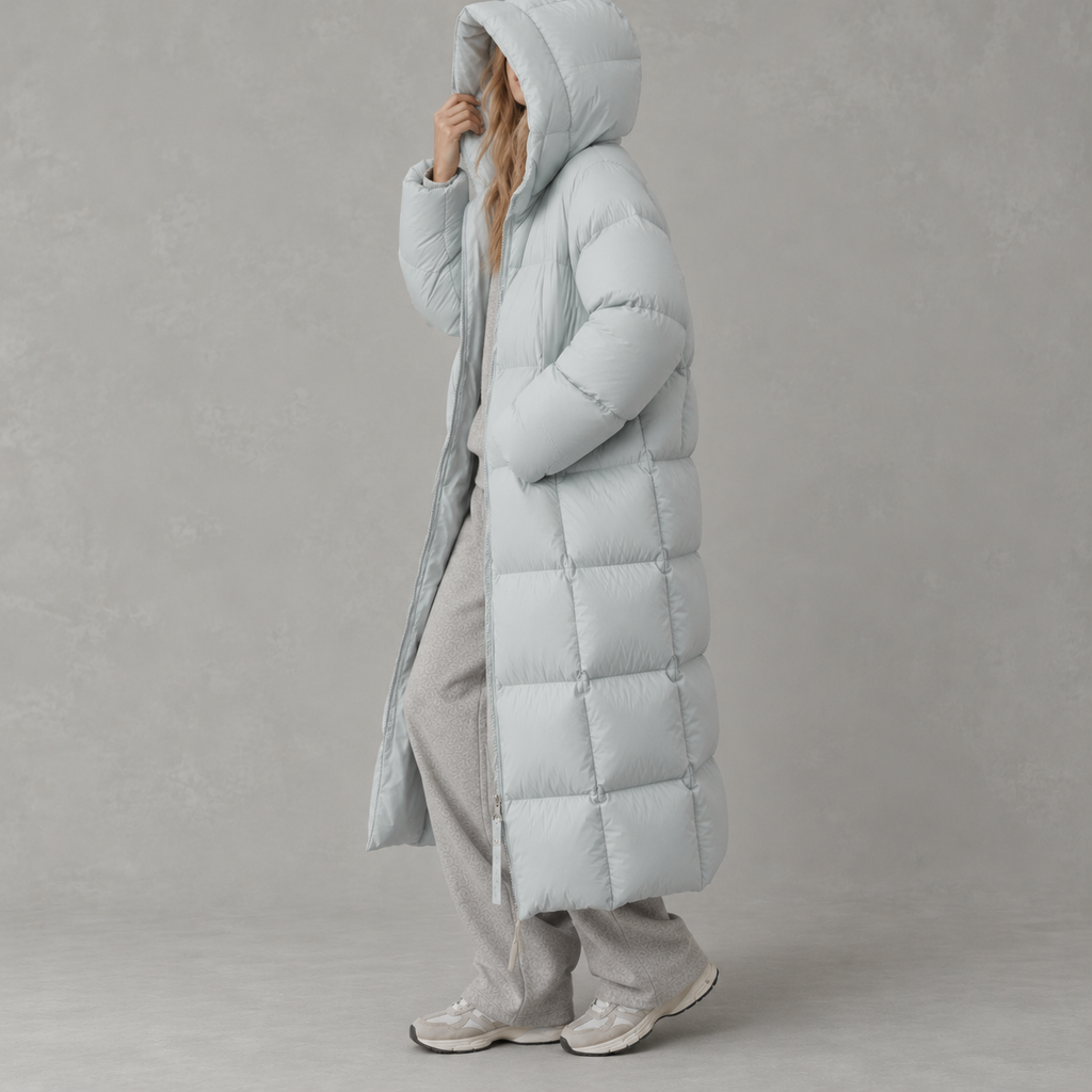 Chanquil Hooded Longline Puffer Coat – Women Oversized Padded Winter Warm Casual Puffer Coat