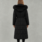 Chanista Longline Padded Puffer Coat – Hooded Quilted Over-the-Knee Winter Women Parka Jacket