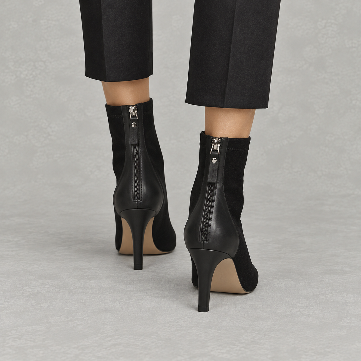 Ziptara Pointed Toe Ankle Boots – Suede Stiletto Heel Women Boots Leather Autumn Winter Formal Evening Work Boots