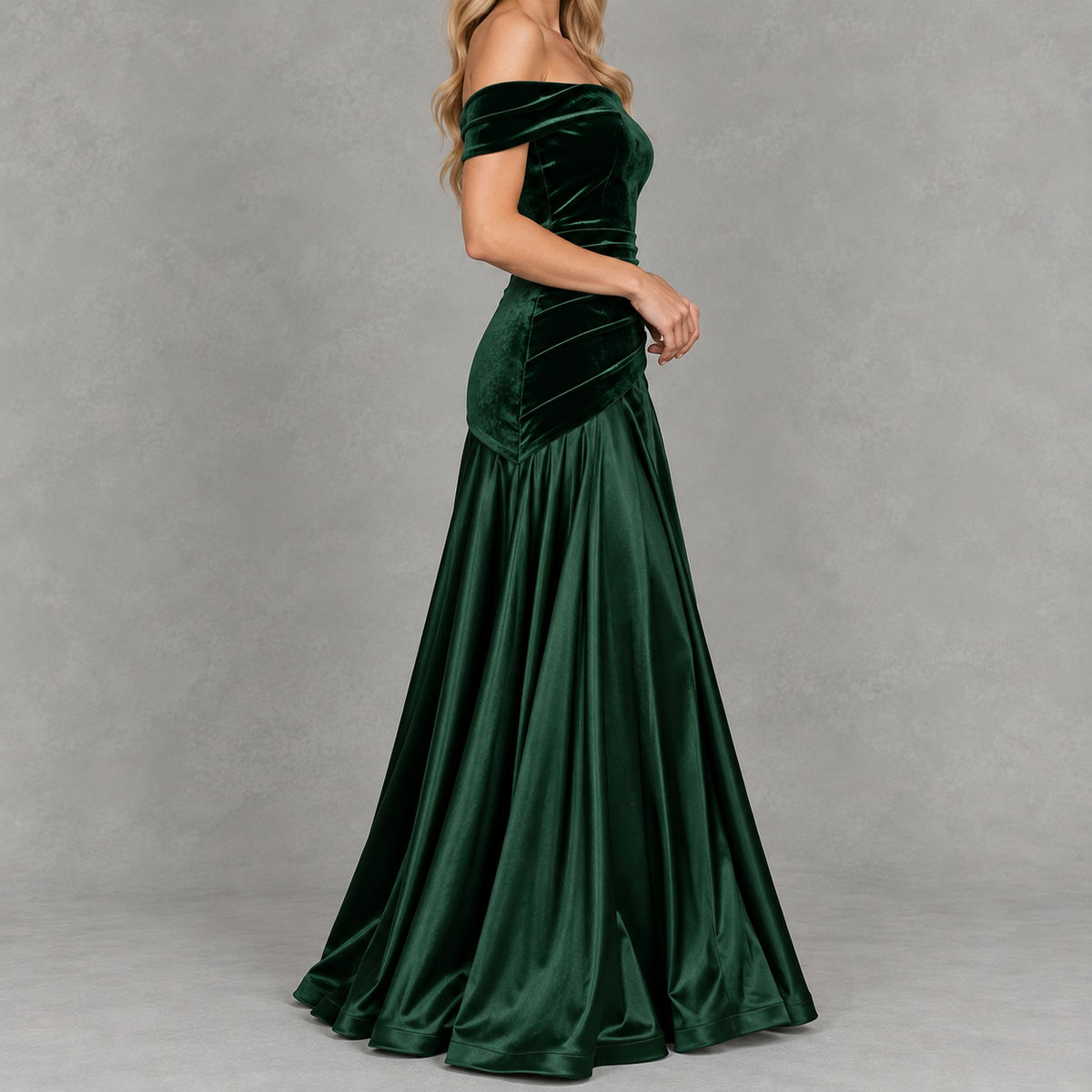 Diruche Velvet Off-Shoulder Maxi Dress – Evening Dresses Women Formal Wedding Guest Bardot Party Maxi Dress