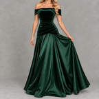 Diruche Velvet Off-Shoulder Maxi Dress – Evening Dresses Women Formal Wedding Guest Bardot Party Maxi Dress