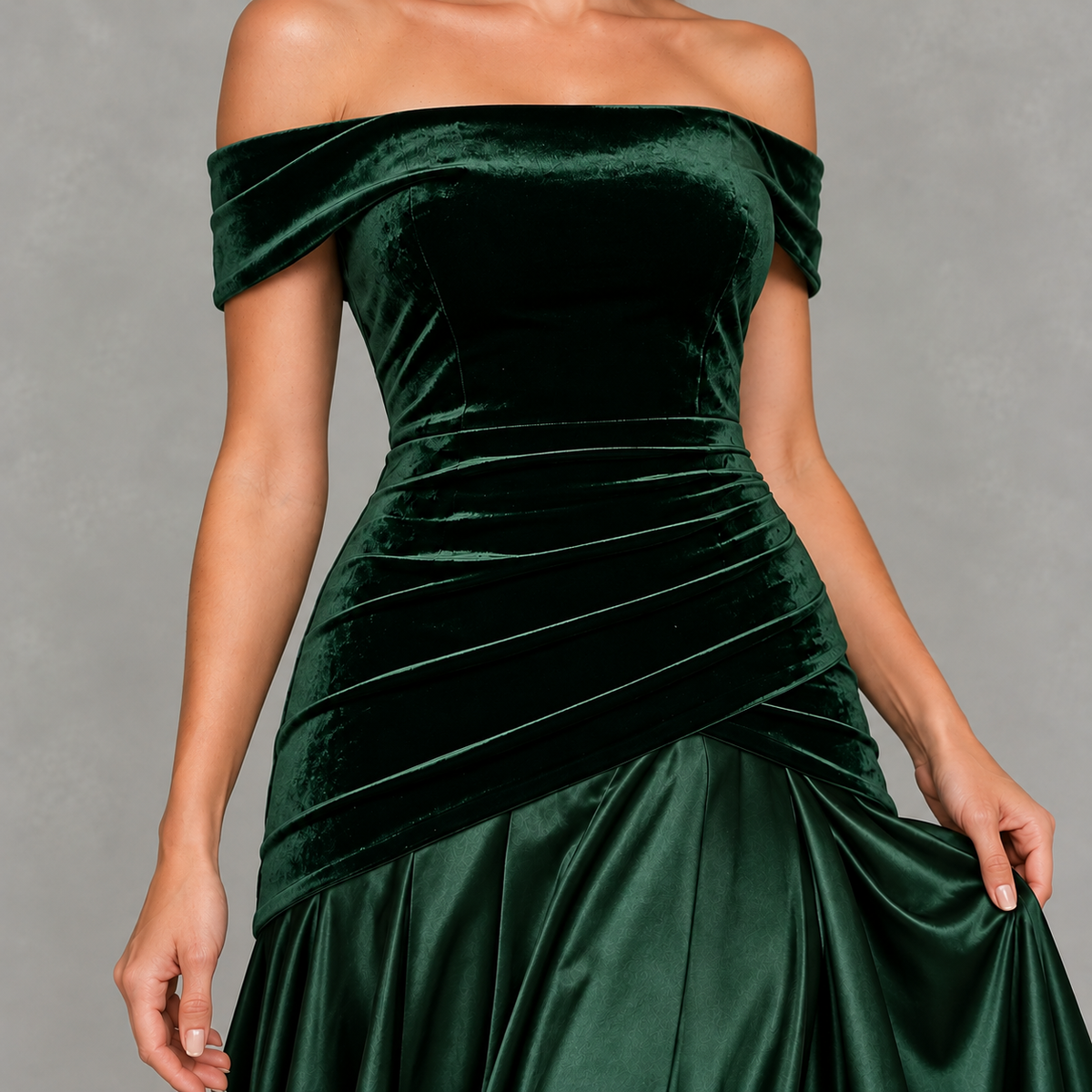 Diruche Velvet Off-Shoulder Maxi Dress – Evening Dresses Women Formal Wedding Guest Bardot Party Maxi Dress