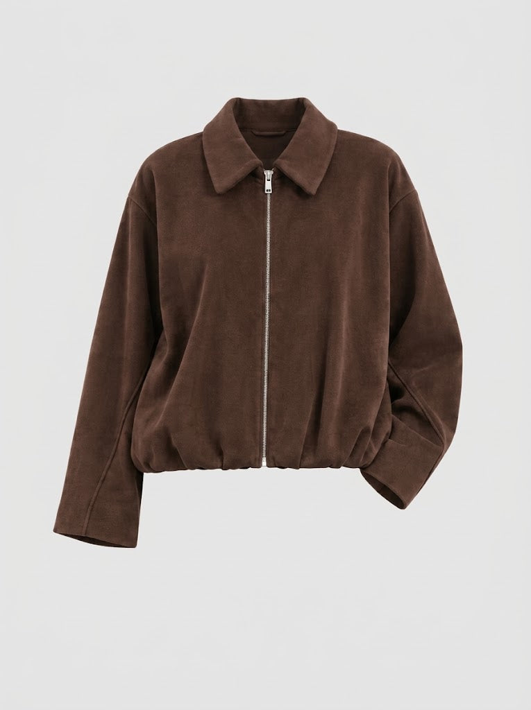 Collette Zip-Up Bomber Jacket – Velvet Women Casual Autumn Everyday Relaxed Collared Jacket